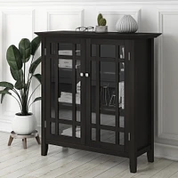 Simpli Home - Bedford SOLID WOOD 39 inch Wide Transitional Medium Storage Cabinet in - Hickory Brown