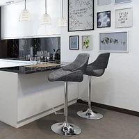 Simpli Home - Malden Adjustable Swivel Bar Stool - Grey