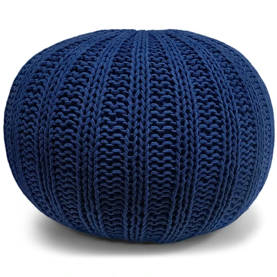 Simpli Home - Shelby Hand Knit Round Pouf