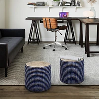 Simpli Home - Larissa Round Braided Pouf