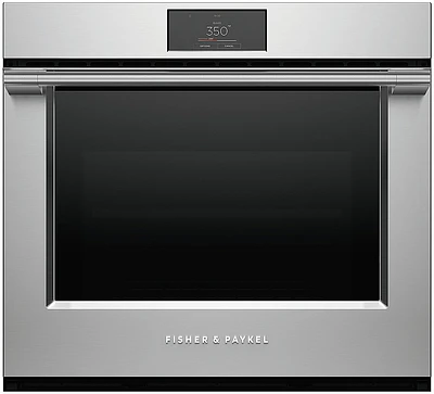 Fisher & Paykel - Series 9 Professional 30 in 4.1 cu ft Built-in Single Electric Convection Wall Oven 17 Function Self-cleaning - Stainless Steel