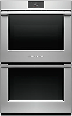 Fisher & Paykel - Professional 30 in 8.2 cu ft Built-in 17 function Double Electric Convection Wall Oven with Self-cleaning - Stainless Steel