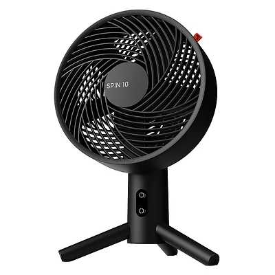 Sharper Image - SPIN 10 Oscillating Table Fan - Black