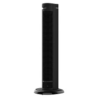 Sharper Image - RISE 40 Oscillating Tower Fan with Remote - Black
