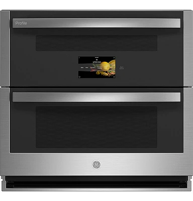 GE Profile - 30" Built-In Double Electric Convection Wall Oven with WiFi - Stainless Steel