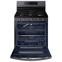 Samsung - 6.0 cu. ft. Smart Freestanding Gas Range with Flex Duo & Air Fry - Black Stainless Steel