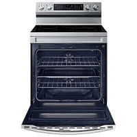 Samsung - 6.3 cu. ft. Smart Freestanding Electric Range with Flex Duo, No-Preheat Air Fry & Griddle