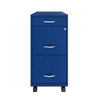 Space Solutions - 18" Deep 3 Drawer Mobile Metal File Cabinet with Pencil Drawer