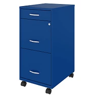 Space Solutions - 18" Deep 3 Drawer Mobile Metal File Cabinet with Pencil Drawer