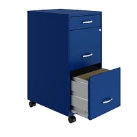 Space Solutions - 18" Deep 3 Drawer Mobile Metal File Cabinet with Pencil Drawer