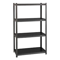 Space Solutions - 3200 Riveted Steel Shelving 4-Shelf Unit, 18D x 36W x 60H - Gunmetal Gray - Black