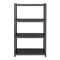 Space Solutions - 3200 Riveted Steel Shelving 4-Shelf Unit, 18D x 36W x 60H - Gunmetal Gray - Black