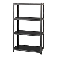 Space Solutions - 3200 Riveted Steel Shelving 4-Shelf Unit, 18D x 36W x 60H - Gunmetal Gray - Black