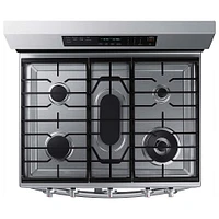 Samsung - 6.0 cu. ft. Smart Freestanding Gas Range with Flex Duo, Stainless Cooktop & Air Fry - Stainless Steel