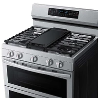 Samsung - 6.0 cu. ft. Smart Freestanding Gas Range with Flex Duo, Stainless Cooktop & Air Fry - Stainless Steel