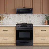 Samsung - 1.1 cu. ft. Smart SLIM Over-the-Range Microwave with CFM Hood Ventilation, Wi-Fi & Voice Control