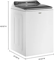 Whirlpool - 5.2-5.3 Cu. Ft. Smart Top Load Washer with 2 in 1 Removable Agitator - White