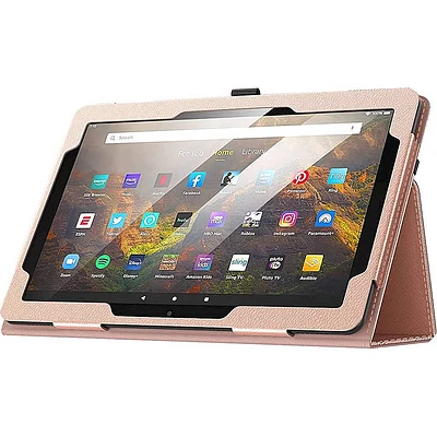 SaharaCase - Bi-Fold Folio Case for Amazon Fire HD 10 (2021) - Rose Gold