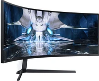 Samsung - Geek Squad Certified Refurbished Odyssey Neo 49" LED Curved FreeSync and G-SYNC Compatable Monitor with HDR - Black