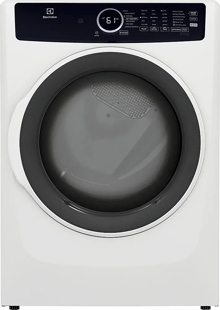 Electrolux - 8.0 Cu. Ft. Stackable Electric Dryer with Steam - White