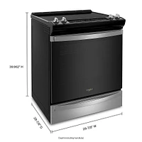 Whirlpool - 6.4 Cu. Ft. Freestanding Electric True Convection Range with Air Fry for Frozen Foods - Stainless Steel