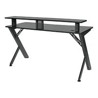 OSP Home Furnishings - Area51 Battlestation Gaming Desk with Matte Legs - Black