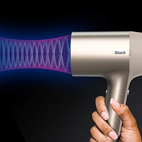 Shark - HyperAir Hair Blow Dryer with IQ 2-in-1 Concentrator & Styling Brush Attachments - Stone