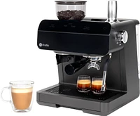 GE Profile - Semi-Automatic Espresso Machine with 15 bars of pressure, Milk Frother, and Built-In Wi-Fi - Black