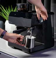 GE Profile - Semi-Automatic Espresso Machine with 15 bars of pressure, Milk Frother, and Built-In Wi-Fi - Black