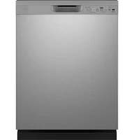 GE - Front Control Built-In Dishwasher, 52 dBA - Stainless Steel
