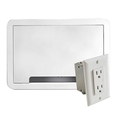 Sanus - TV Media In-Wall Box W/ Power Supply Kit - 9" - White