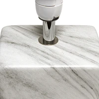 Simple Designs - Petite Marbled Ceramic Table Lamp with Fabric Shade