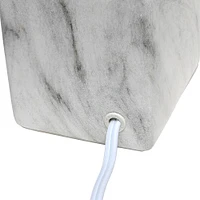 Simple Designs - Petite Marbled Ceramic Table Lamp with Fabric Shade