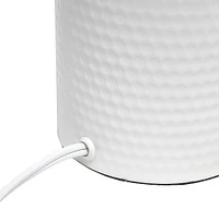 Simple Designs - Hammered Metal Organizer Table Lamp with USB charging port and Fabric Shade