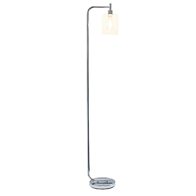 Simple Designs - Modern Iron Lantern Floor Lamp with Glass Shade