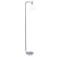 Simple Designs - Modern Iron Lantern Floor Lamp with Glass Shade