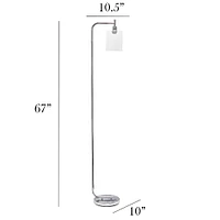 Simple Designs - Modern Iron Lantern Floor Lamp with Glass Shade