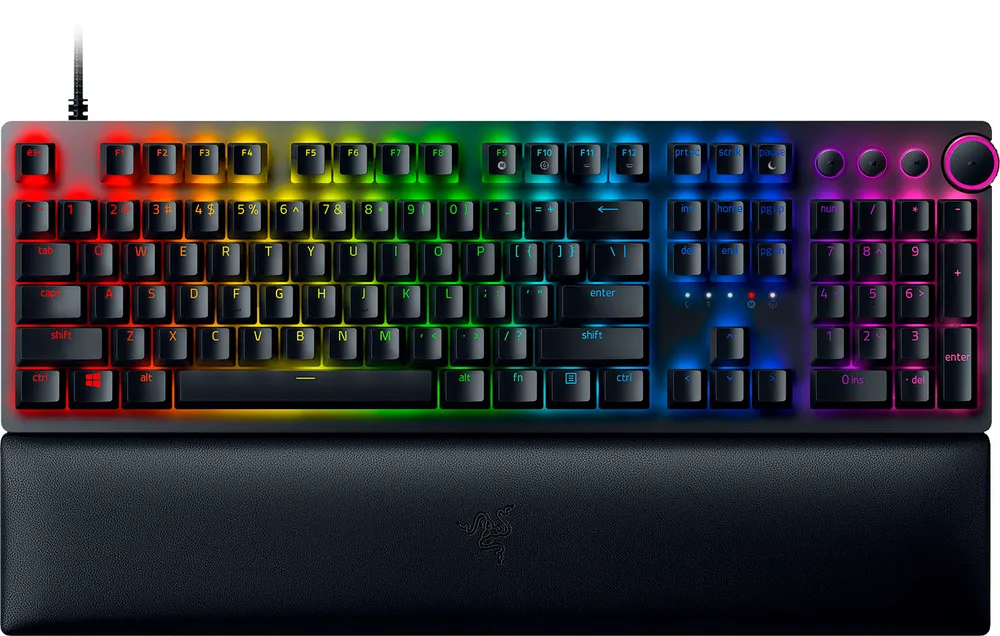 Razer - Huntsman V2  Full Size Wired Optical Red Linear Switch Gaming Keyboard with Chroma RGB Backlighting - Black