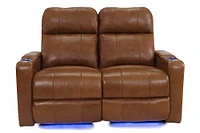 RowOne - Prestige 2-Chair Leather Power Recline Loveseat - Brown