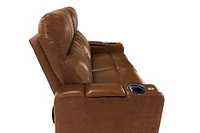 RowOne - Prestige 2-Chair Leather Power Recline Loveseat - Brown