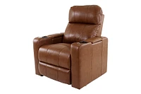 RowOne - Prestige Straight 2-Arm Leather Power Recline Home Theater Seating - Brown