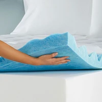 Sleep Innovations - 4" Cooling Gel Memory Foam Mattress Topper with Cover - Full - Blue