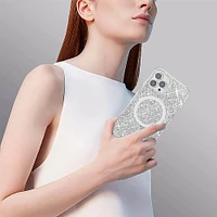 SaharaCase - Sparkle Case with MagSafe for Apple iPhone 13 Pro Max - Clear/Silver