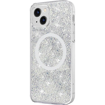 SaharaCase - Sparkle Case with MagSafe for Apple iPhone 13 - Clear/Silver