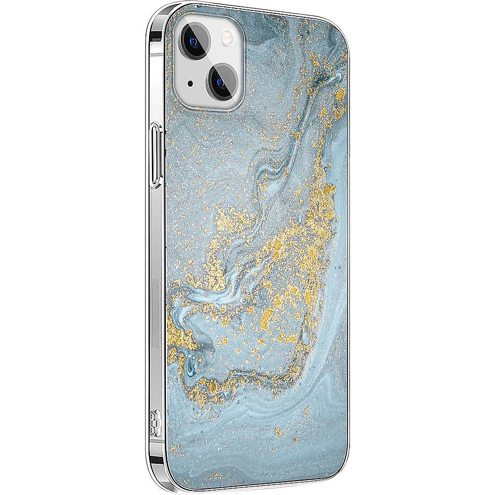 SaharaCase - Marble Series Case for Apple iPhone 13 mini - Blue/Gold