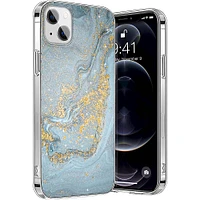 SaharaCase - Marble Series Case for Apple iPhone 13 mini - Blue/Gold
