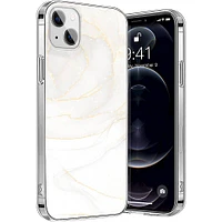 SaharaCase - Marble Series Case for Apple iPhone 13 - White/Gold