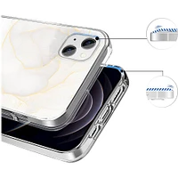 SaharaCase - Marble Series Case for Apple iPhone 13 - White/Gold