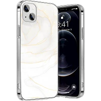 SaharaCase - Marble Series Case for Apple iPhone 13 mini - White/Gold