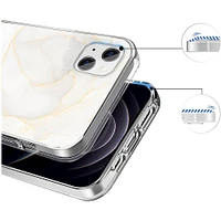 SaharaCase - Marble Series Case for Apple iPhone 13 mini - White/Gold